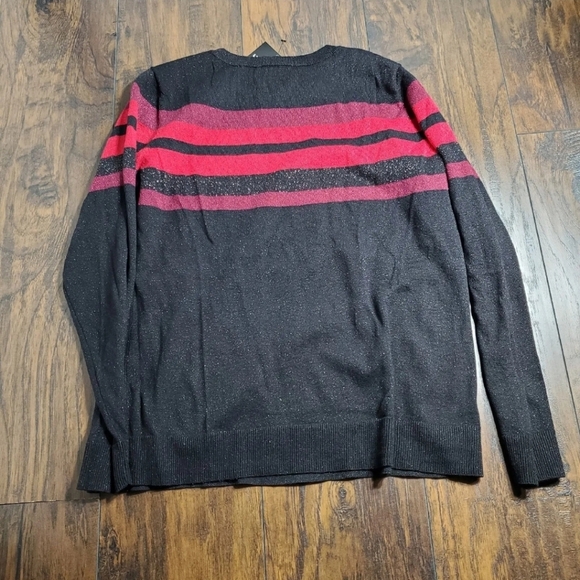 Liz Claiborne Career Top sweater Sparkle Holidays Christmas festive sz L - Picture 9 of 9